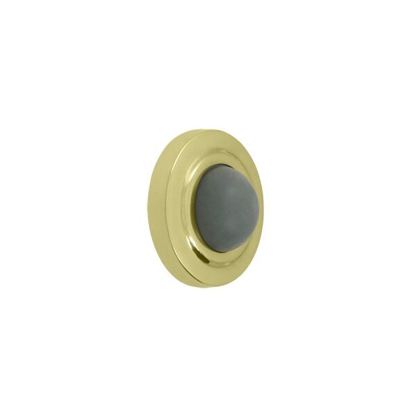 WBC238U3 Convex Flush Bumper Door Stop Polished Brass, 10PK